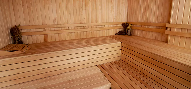 Spruce Wood Sauna Interior Construction in Waterloo, Ontario